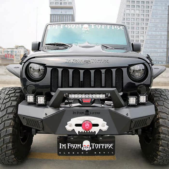 topfire顶火车会 牧马人前脸中网改装 越野车专用愤怒前脸防虫网i