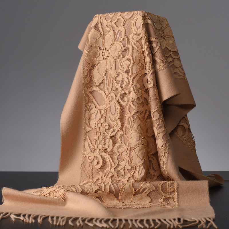 羚羊早安 秋冬女纯色羊毛保暖中厚款秋季围巾秋冬披肩