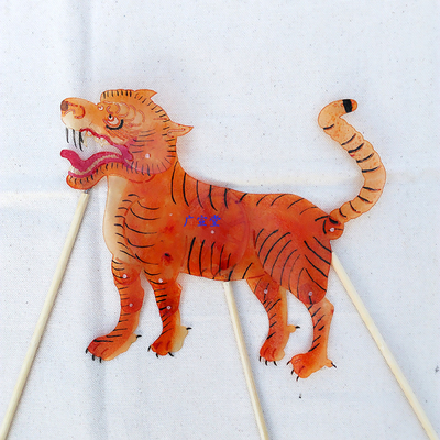 皮影戏人物武松打虎带操作杆幼儿园手工灯影道具可转身回头