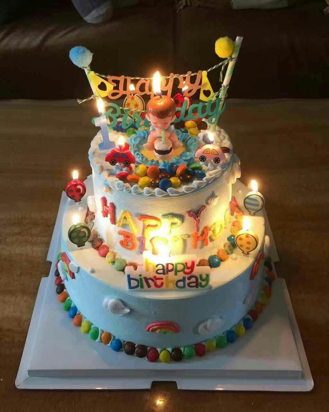 乳汁奶油生日蛋糕 儿童蛋糕 宝宝百天周岁创意生日蛋糕 限成都