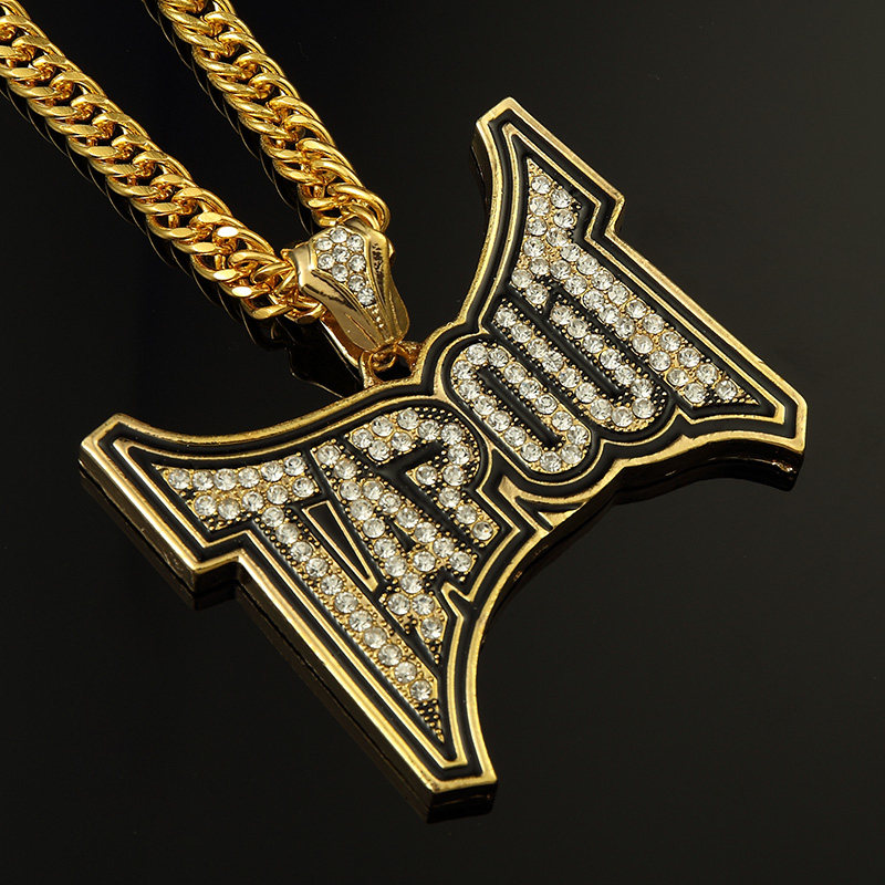 经典街头夜店酒吧街舞dj打碟十字架字母吊坠潮男女嘻哈项链配饰品