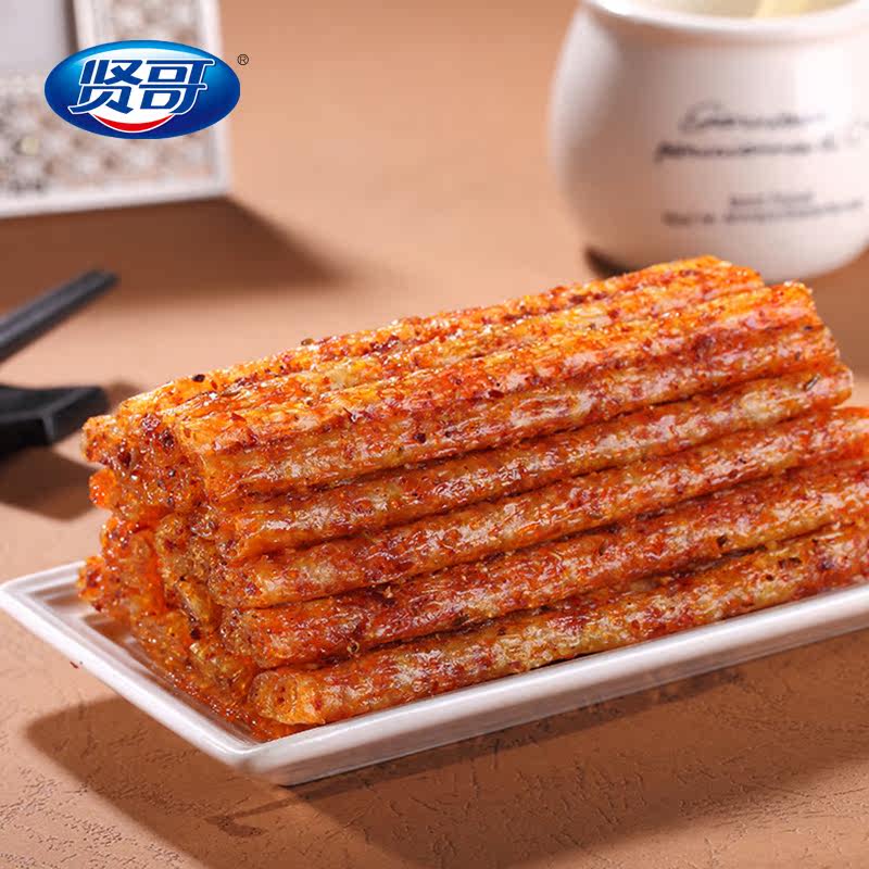 【天猫超市】贤哥300g 手撕素牛排 面筋辣条 湖南特产香辣味零食