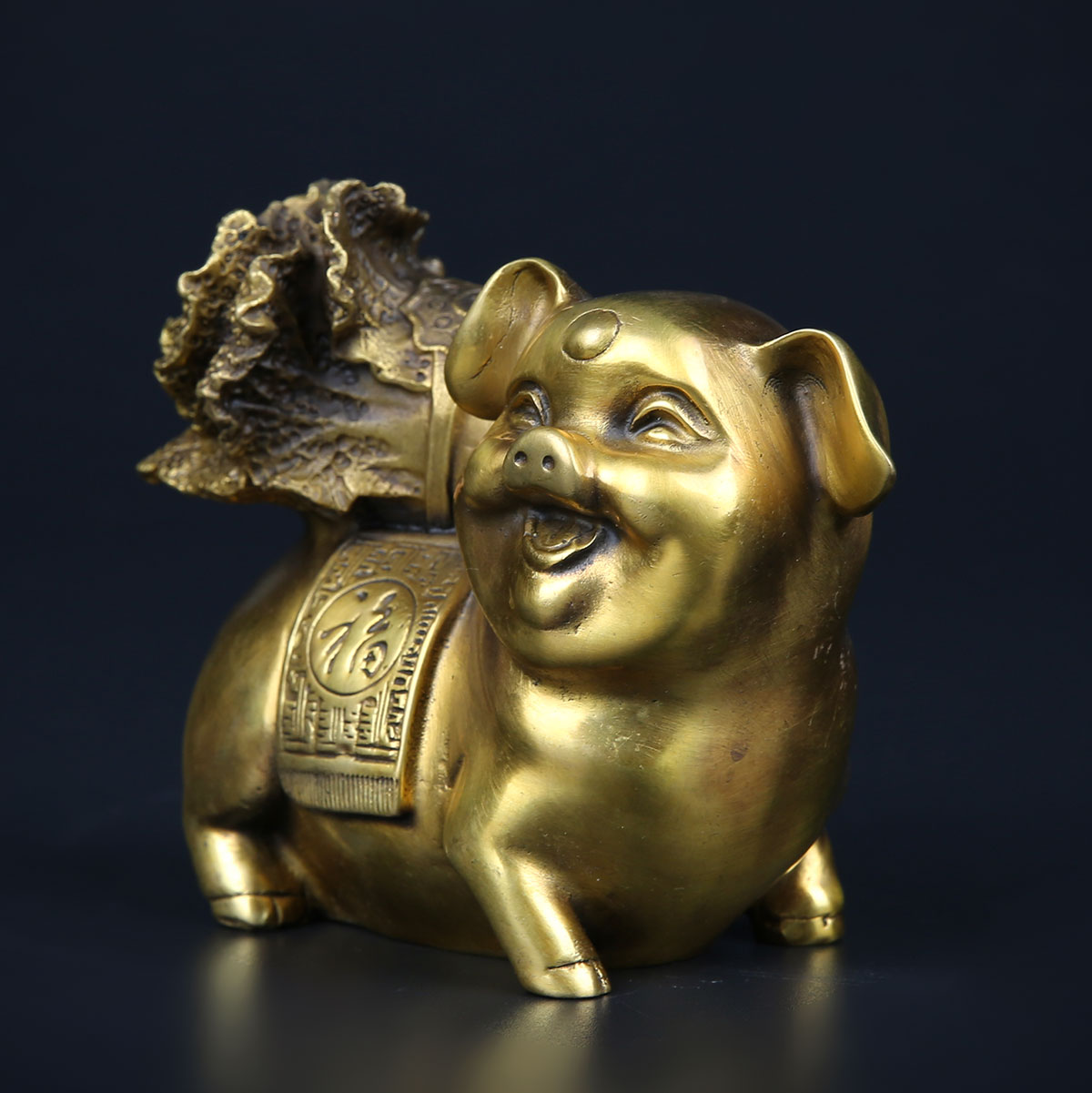 匠泽铜魂 猪摆件百财猪招财猪生日礼物 金属铜工艺品 商务礼品