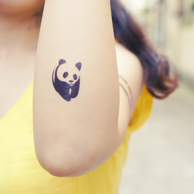 neuf弗 创意纹身贴 熊猫旺旺福 wff环保组织 保护地球 人人参与