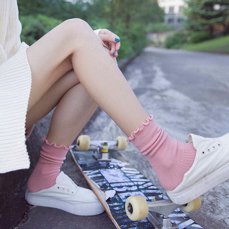 3d立体耳朵可爱脚印甜美小猫咪卡通女士中筒袜 韩版秋季纯棉袜子