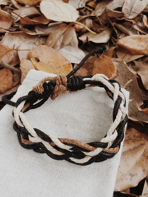 文艺复古手链手工编织民族风原创森系天然棉麻绳草编手环男女日系