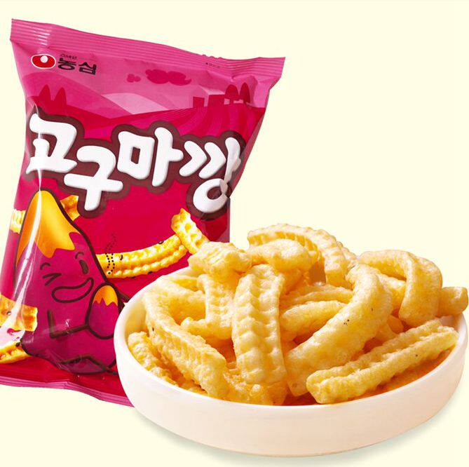 韩国进口零食农心红薯条83g地瓜脆条 黑芝麻红薯脆条 香甜紫薯条