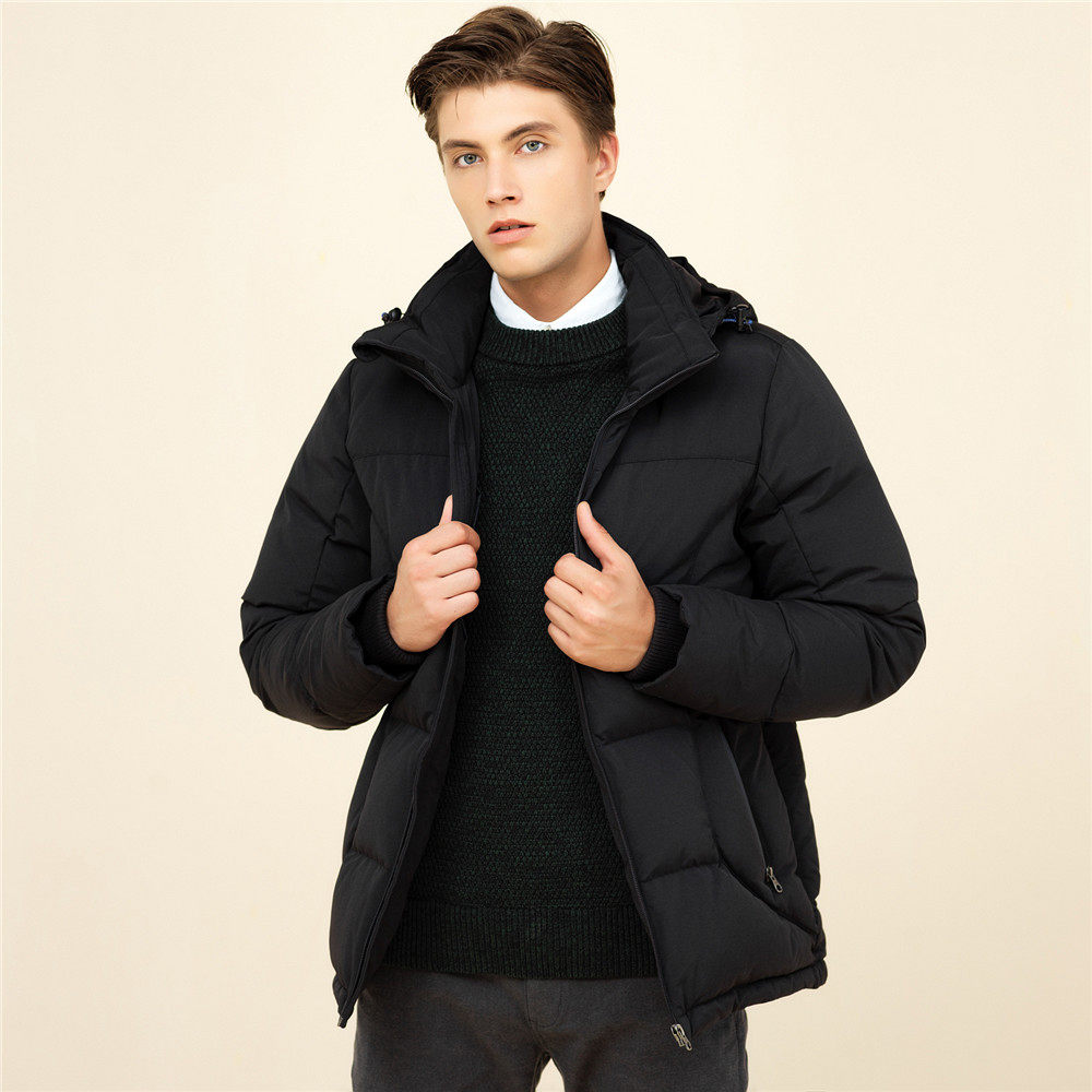佐丹奴男装羽绒服 白鹅绒可机洗可拆帽羽绒服男 短款外套01077828