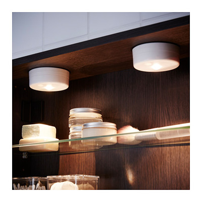 宜家代购斯多塔 白色动态感应橱柜led射灯柜灯感应灯电池蓄电