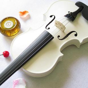 冲冠特卖 白色小提琴,实木(送肩托和琴弦)生日礼物 浪漫典雅