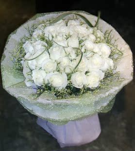 33朵白玫瑰温州瑞安鲜花速递鹿城瓯海永嘉温岭乐清花店生日送花束