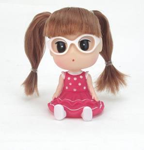 摆件 超可爱摩丝娃娃卡通摆件 摇头摩斯娃娃 弹簧摇头娃娃 汽车摆件