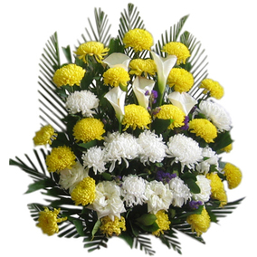hq012北京代送清明扫墓用鲜花花篮祭奠殡葬菊花花店丧事丧礼花篮