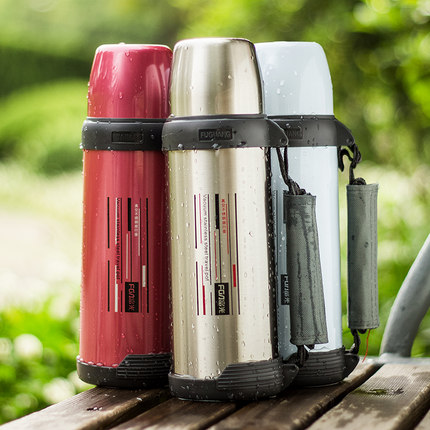 金力8916炫彩高真空保温壶带杯套304不锈钢旅游壶男女包邮_7折现价85