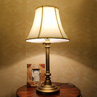 台灯 美式台灯 全铜卧室床头学习灯调光书房乡村复古护眼欧式奢华