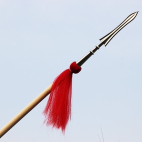 酷鹏白蜡杆武术棍红缨枪霸王枪不锈钢杂技表演道具太极长枪头枪缨