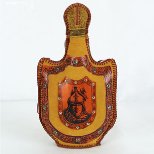 内蒙古特产马奶酒皮囊酒乳香型磨砂皮壶酒蒙古特色酒壶1斤礼品酒