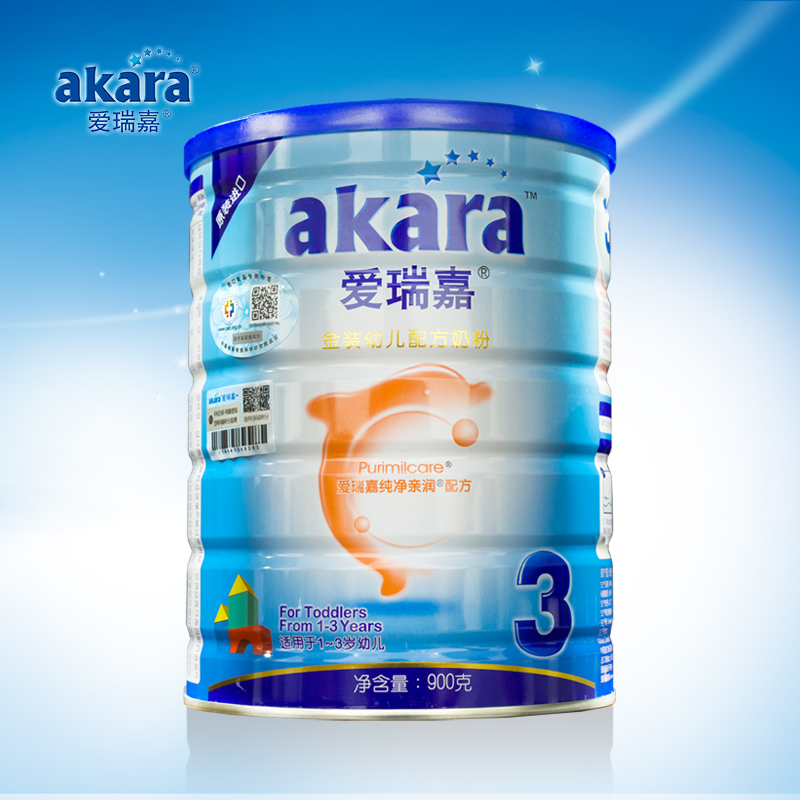 akara/爱瑞嘉新西兰原装原罐进口宝宝奶粉3段900g