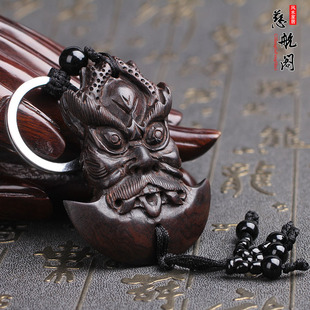 开光辟邪黑檀木雕刻钟馗捉鬼挂件钟馗像吊坠随身走夜路化煞驱魔