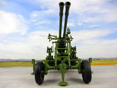 70周年阅兵纪念37高炮模型65式双37毫米高射炮成品合金模型 1:18