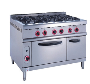 奈斯宝康六头燃气煲仔炉连焗炉6眼煲仔灶砂锅灶煤气灶柜式煮食炉