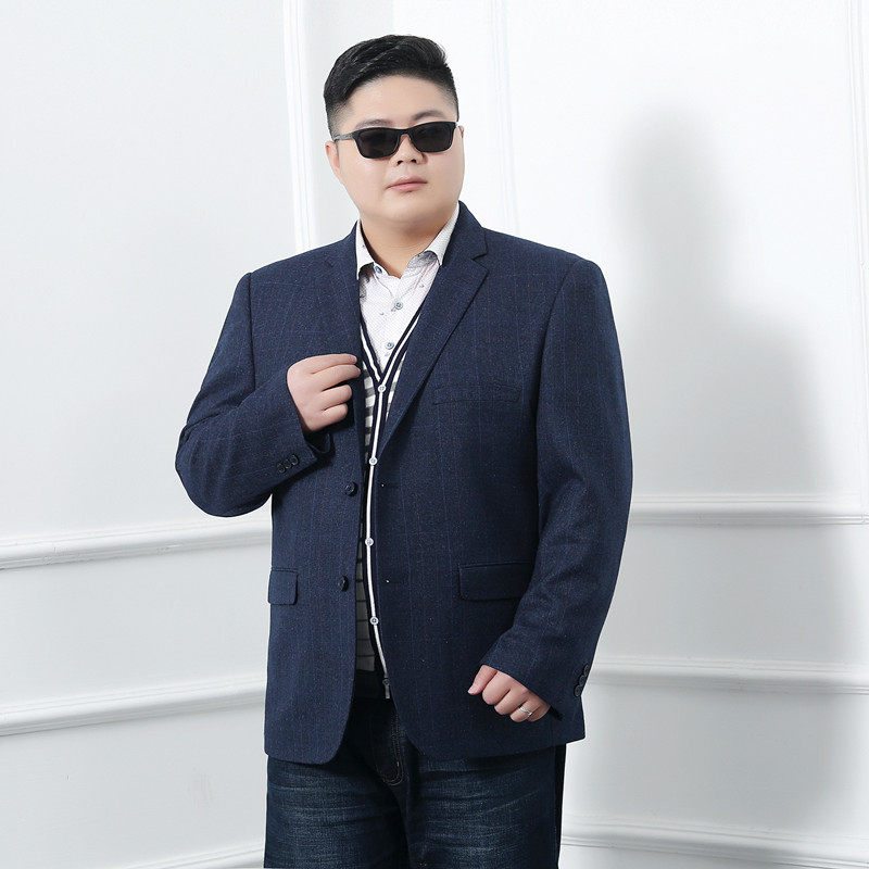 特大号男西服加肥大码爸爸装商务休闲西装中老年单西肥佬胖子外套