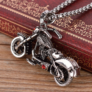 吊坠项链项饰个性霸气潮流配饰品 欧美复古哈雷机车摩托车男士钛钢