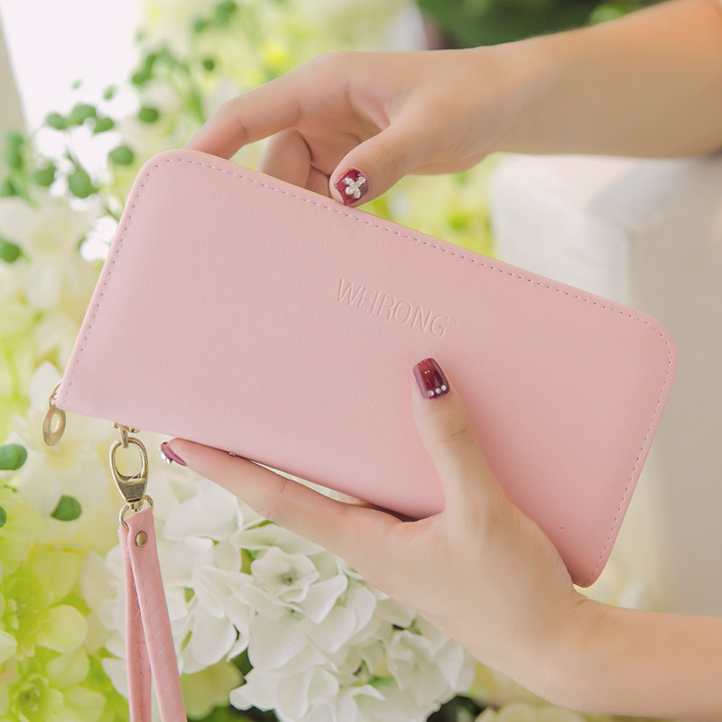 零钱拉链多功能手包手拿包潮女士 皮夹子学生钱包长款