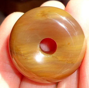 辽西天然树化木平安扣硅化木化石木化玉项链坠2927