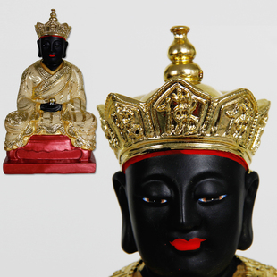 佛像批发开光佛像樟木底10寸沙金黑脸三平祖师爷客厅摆件佛教用品