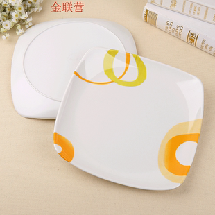 日韩式陶瓷味碟四角正德盘5寸翘角碟四角碟四方碟手绘釉下彩碟子