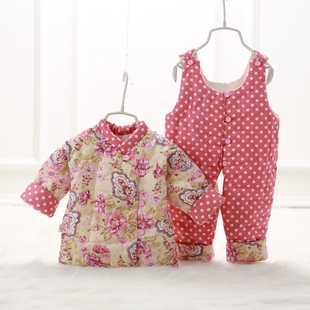 棉花 婴儿棉衣 棉花套装 手工棉衣