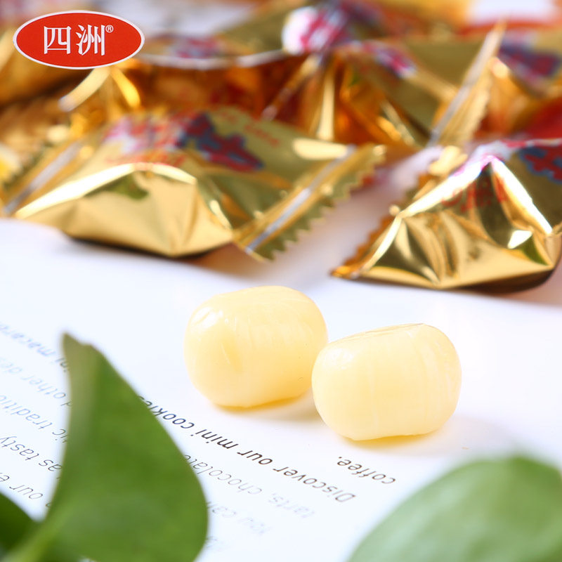 四洲零食牛奶糖 特浓牛奶软糖婚庆喜糖袋装罐装糖批发休闲糖果