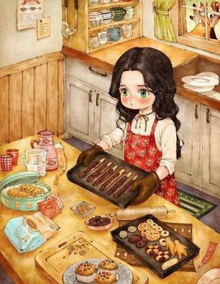 包邮印花进口十字绣客厅儿童卧室油画 森林女孩日记小厨娘