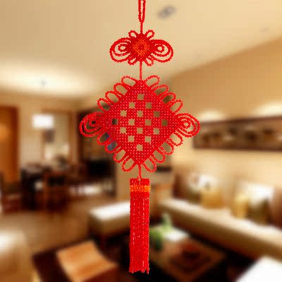 心有灵犀手工串珠家居饰品中国结挂件字画挂件材料包珠子特色壁挂