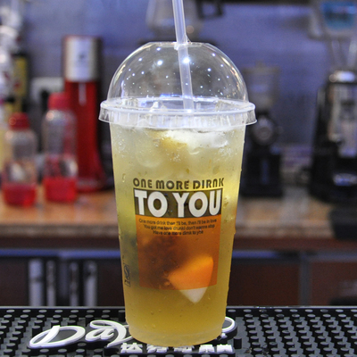 90口径 加厚再来一杯450/500/700一次性塑料杯子加厚冷热饮奶茶杯
