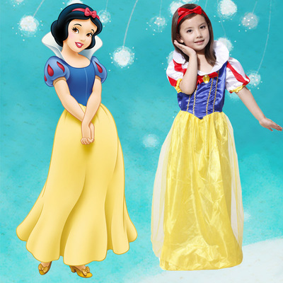 包邮cosplay服装六一儿童节演出服白雪公主裙子长款白雪公主衣服