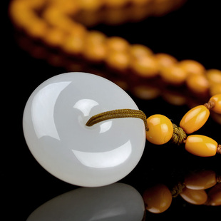 极润特级和田玉羊脂玉平安扣带证书支持全国复检