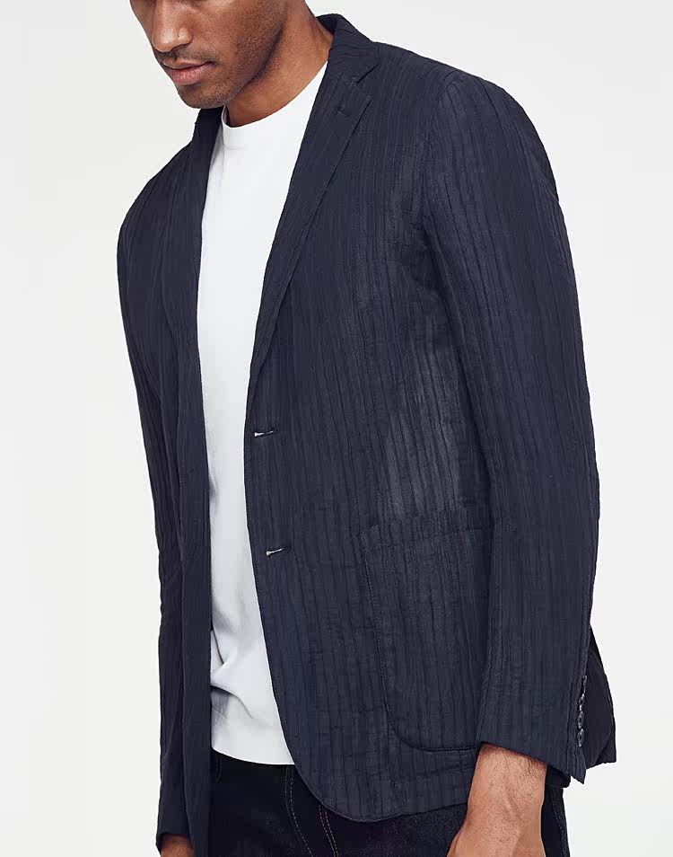 春夏款 薄而有型 进口肌理质感 手工走线男士休闲单西装外套便服