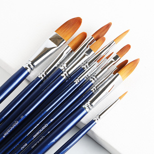 千彩乐800双色尼龙榛形水彩画笔水粉油画专用上色笔单支套装