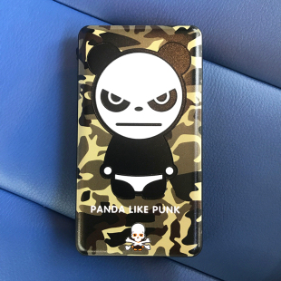 潮牌迷彩小熊猫超薄充电宝创意卡片浮雕彩绘聚合物移动电源12800m