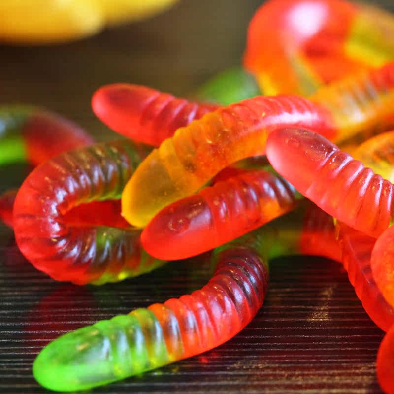 【买四送一】宝奴咪毛毛虫橡皮软糖 休闲糖果 果汁软糖