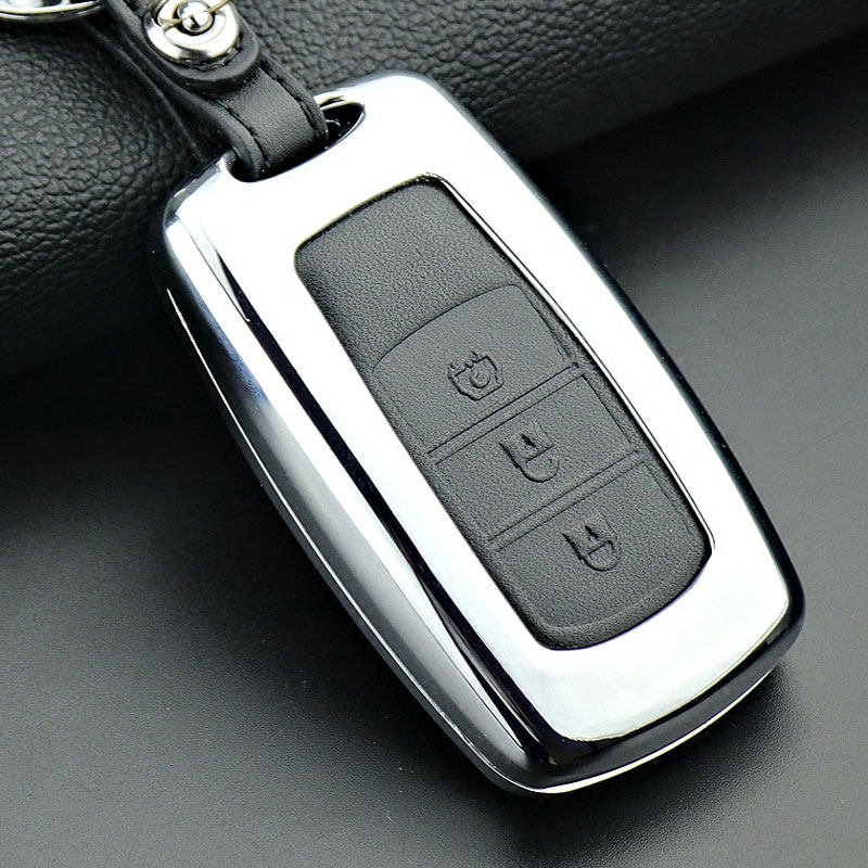 东风风光580钥匙包 汽车专用改装智能遥控保护壳扣 580真皮金属套