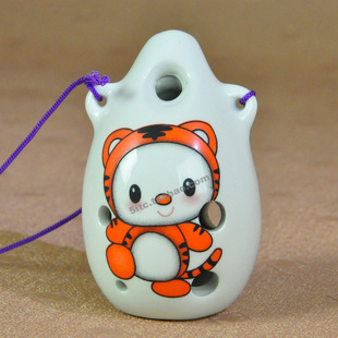 老虎tng陶笛 小老虎陶笛 卡通造型可爱6孔陶笛 初学六孔陶笛