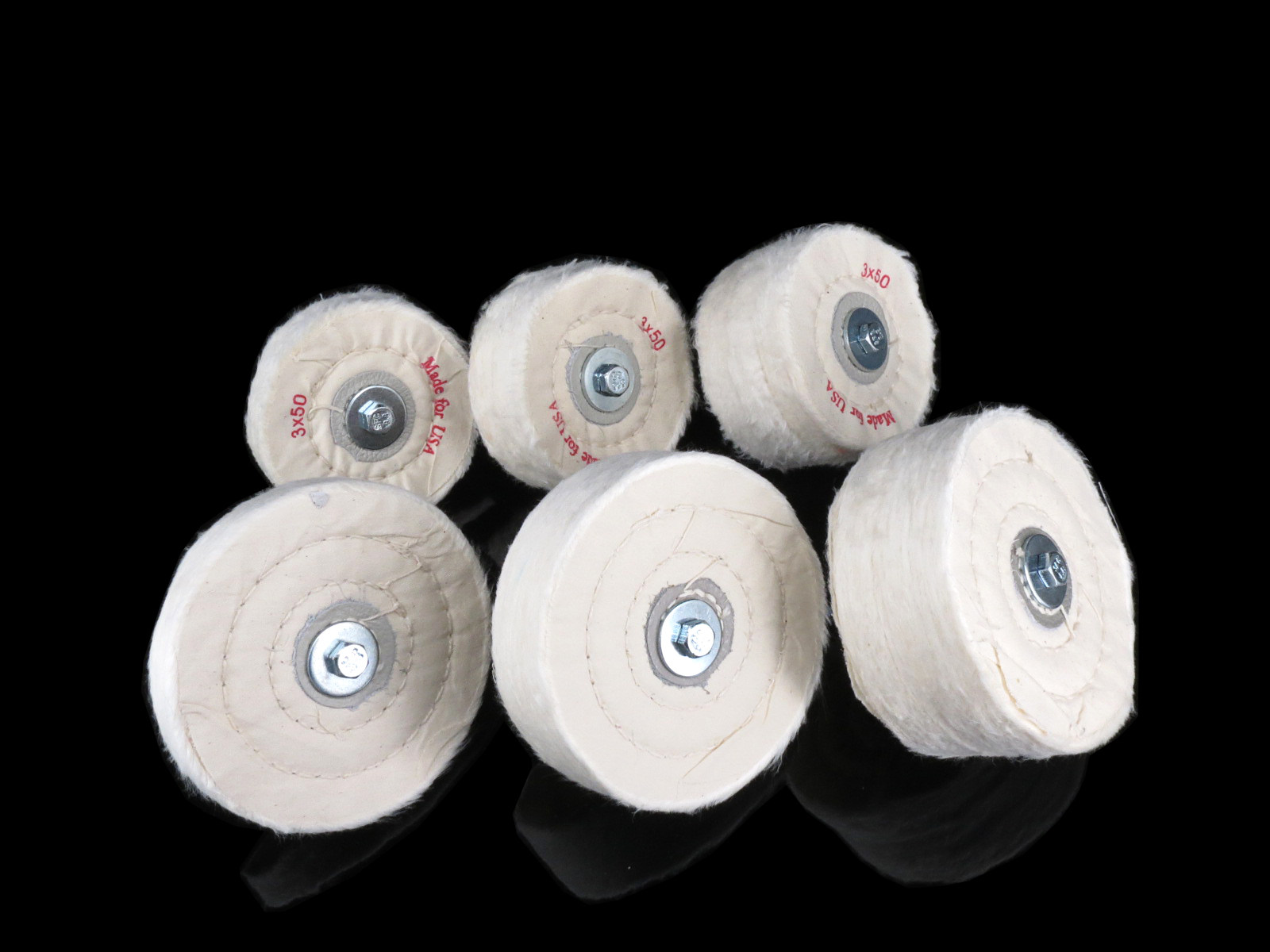 6mm带柄抛光布轮白布轮镜面棉布抛光玉石木工上蜡加厚绒布抛光轮_双氙