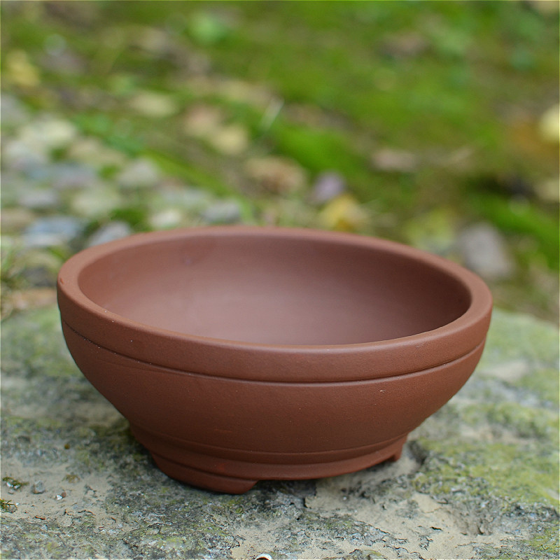 宜兴紫砂陶瓷紫泥清水泥 菖蒲多肉碗花盆碗口盆碗盆扣碗 碗型花盆