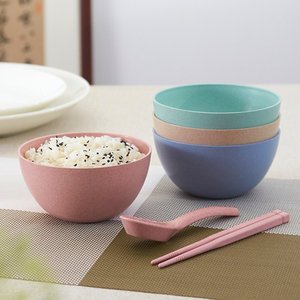 环保小麦秸秆创意日式餐具 儿童米饭汤碗学生吃饭小碗厨房用品