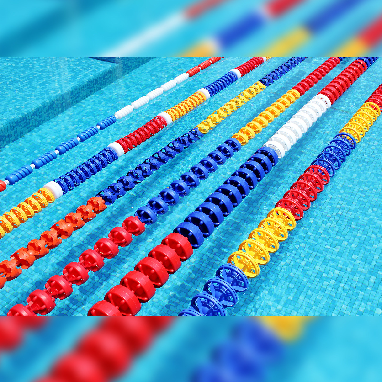 "aqua/爱克"游泳池泳道线 浮标 分隔线 水线比赛线15cm 25/50