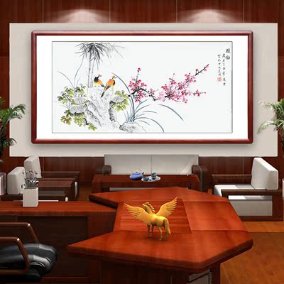 纯手绘国画牡丹画花鸟山水画字画水墨画客厅办公室装饰画9675