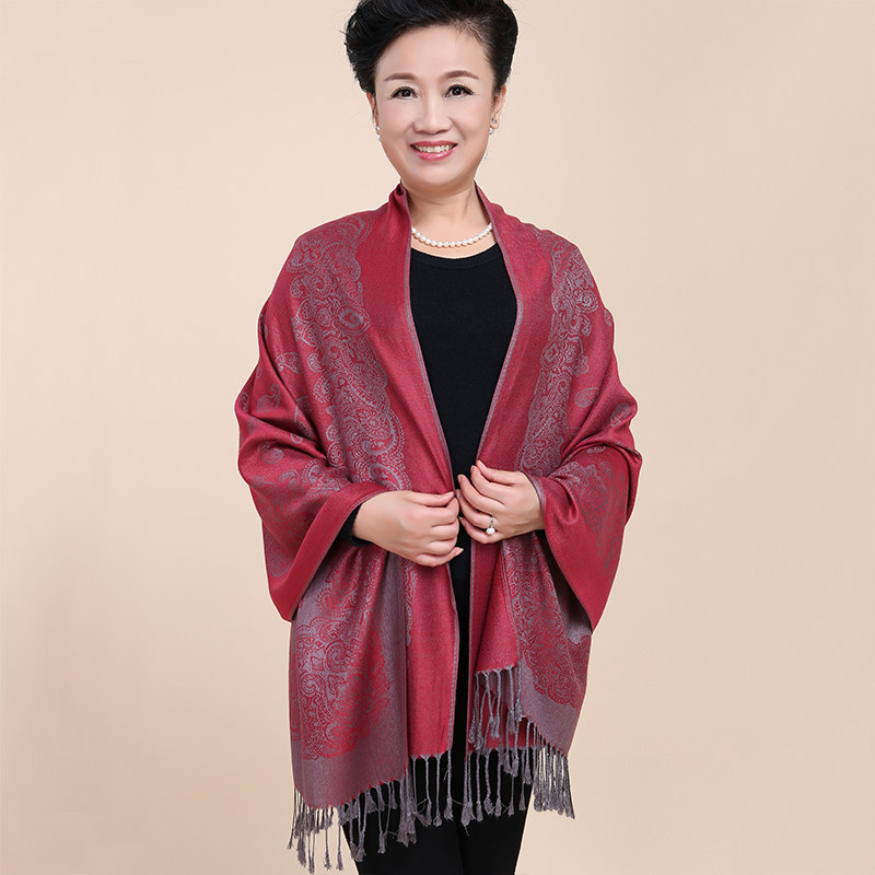 中老年围巾女冬季天披肩两用奶奶中年百搭妈妈老人披巾老年人围脖